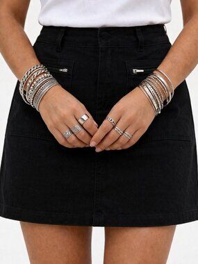 MOSSINO Stretch Black Pencil Skirt 12